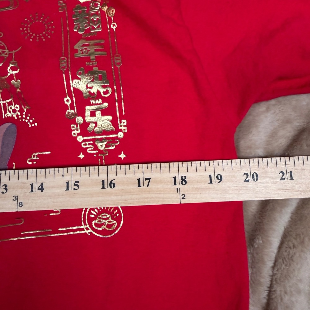 Disney Parks Lunar New Year Mickey Donald Goofy Red Graphic T-Shirt Adult size L - Picture 6 of 6